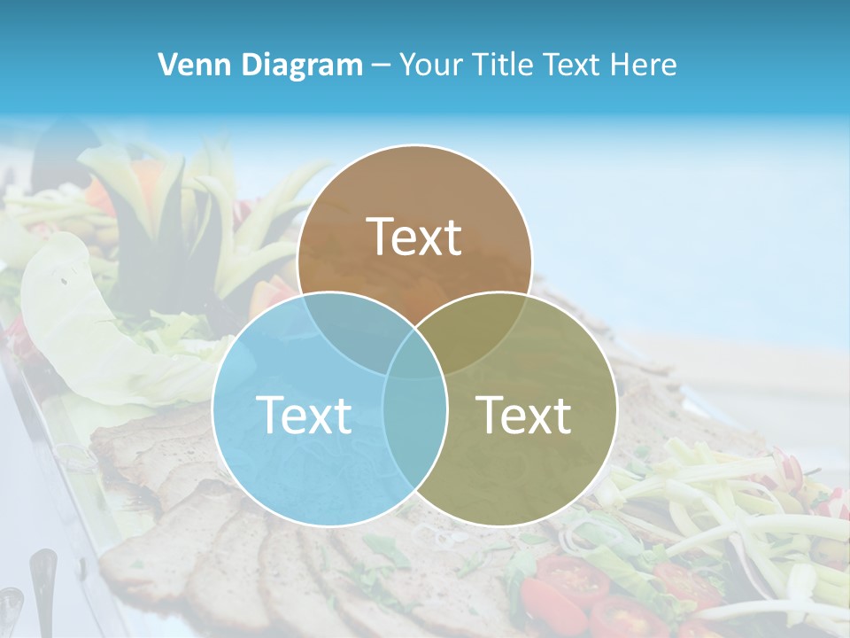 White Dining Meat PowerPoint Template