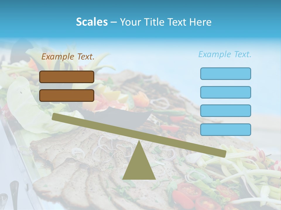 White Dining Meat PowerPoint Template