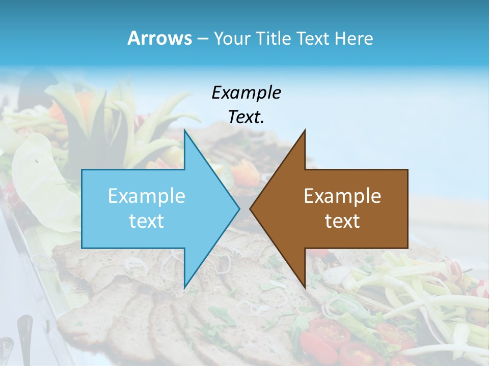 White Dining Meat PowerPoint Template