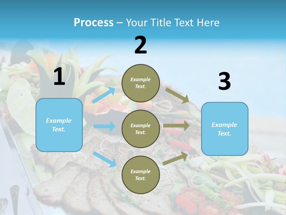 White Dining Meat PowerPoint Template