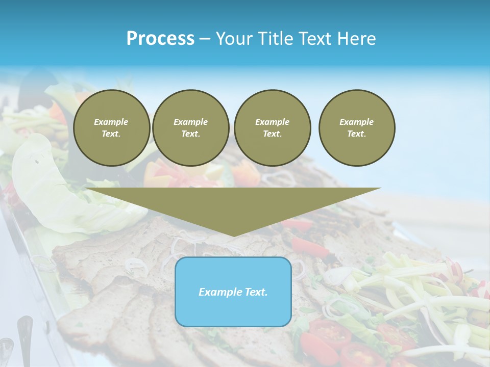 White Dining Meat PowerPoint Template