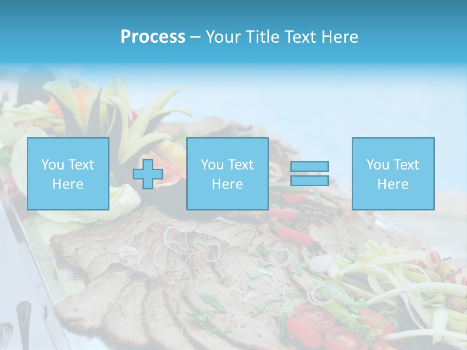 White Dining Meat PowerPoint Template