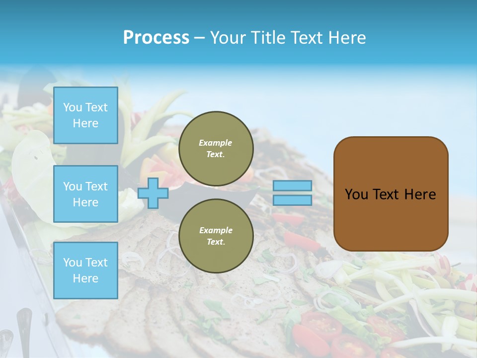 White Dining Meat PowerPoint Template
