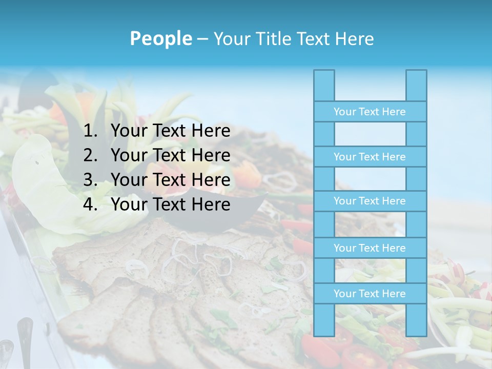 White Dining Meat PowerPoint Template