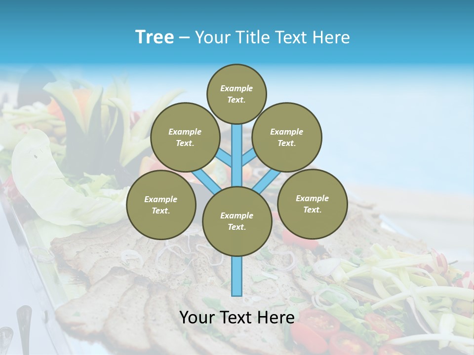 White Dining Meat PowerPoint Template