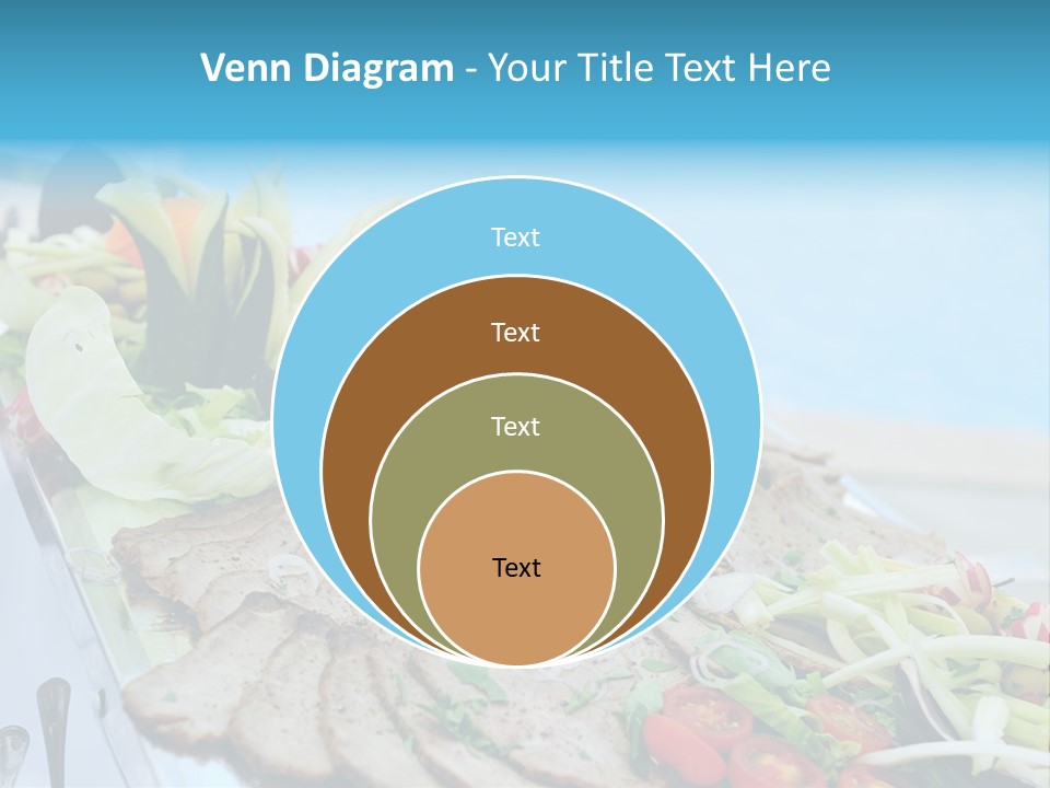 White Dining Meat PowerPoint Template
