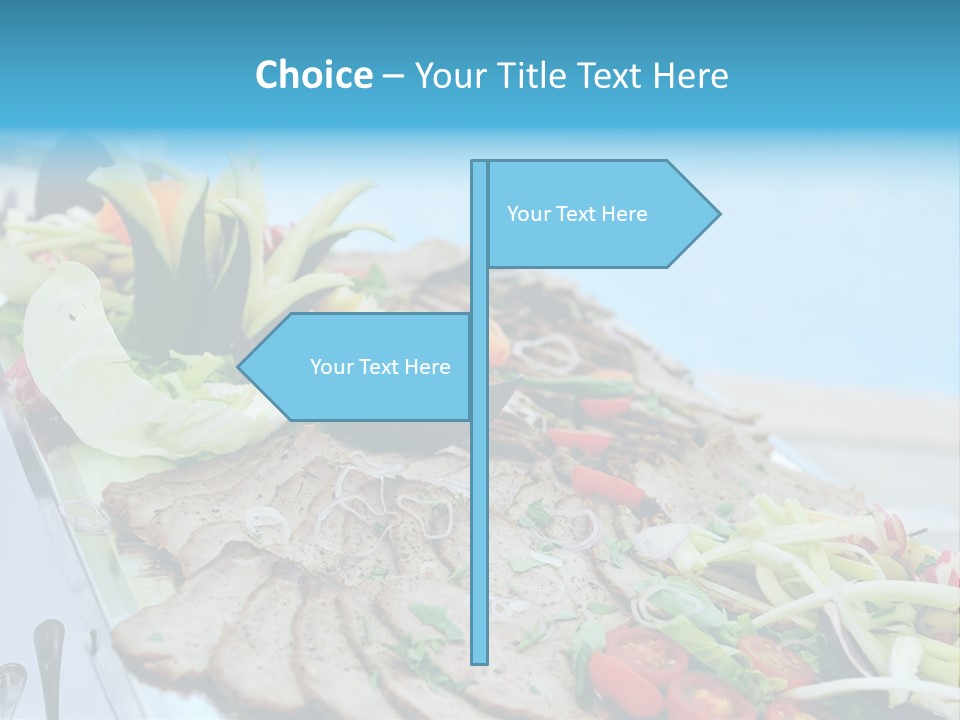 White Dining Meat PowerPoint Template