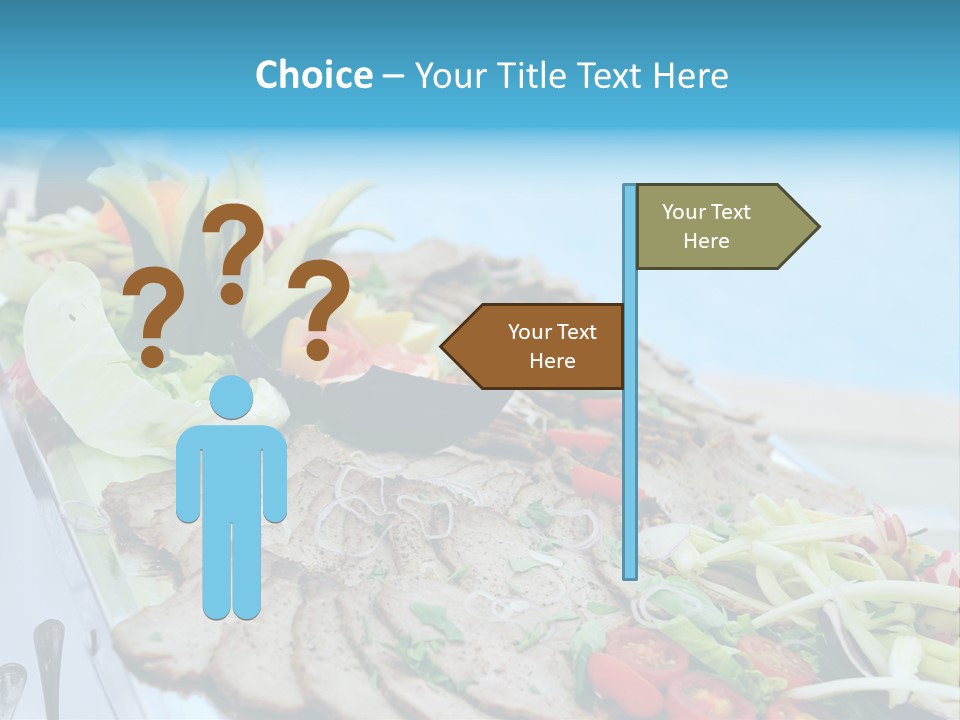 White Dining Meat PowerPoint Template