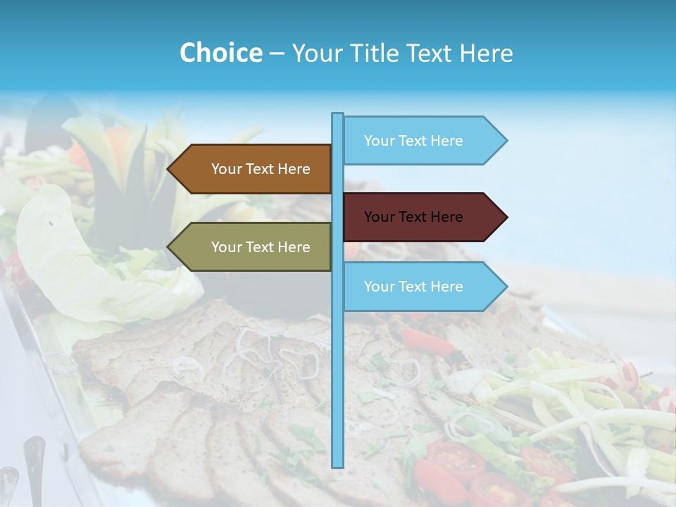White Dining Meat PowerPoint Template