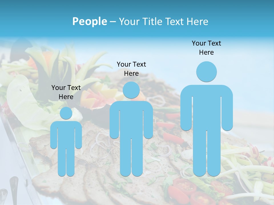 White Dining Meat PowerPoint Template