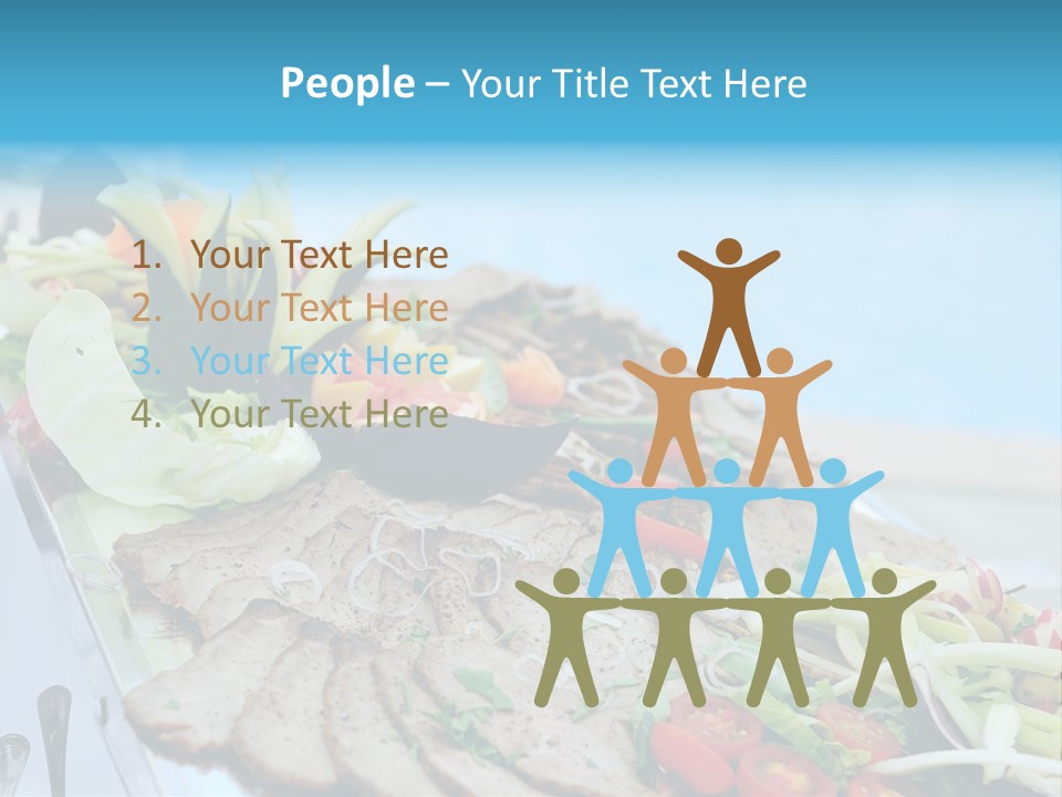 White Dining Meat PowerPoint Template