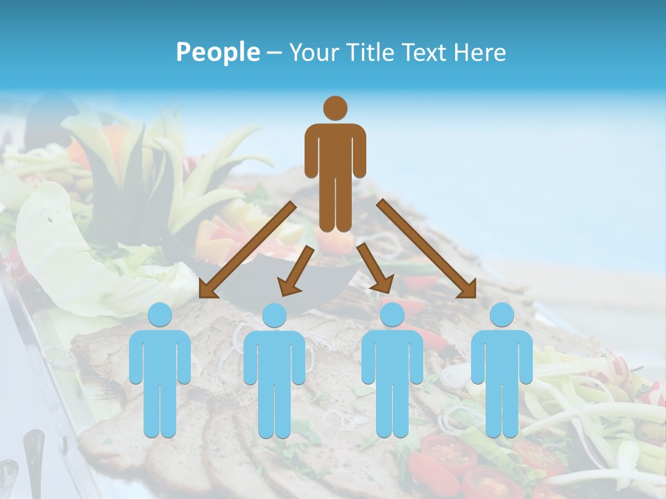 White Dining Meat PowerPoint Template