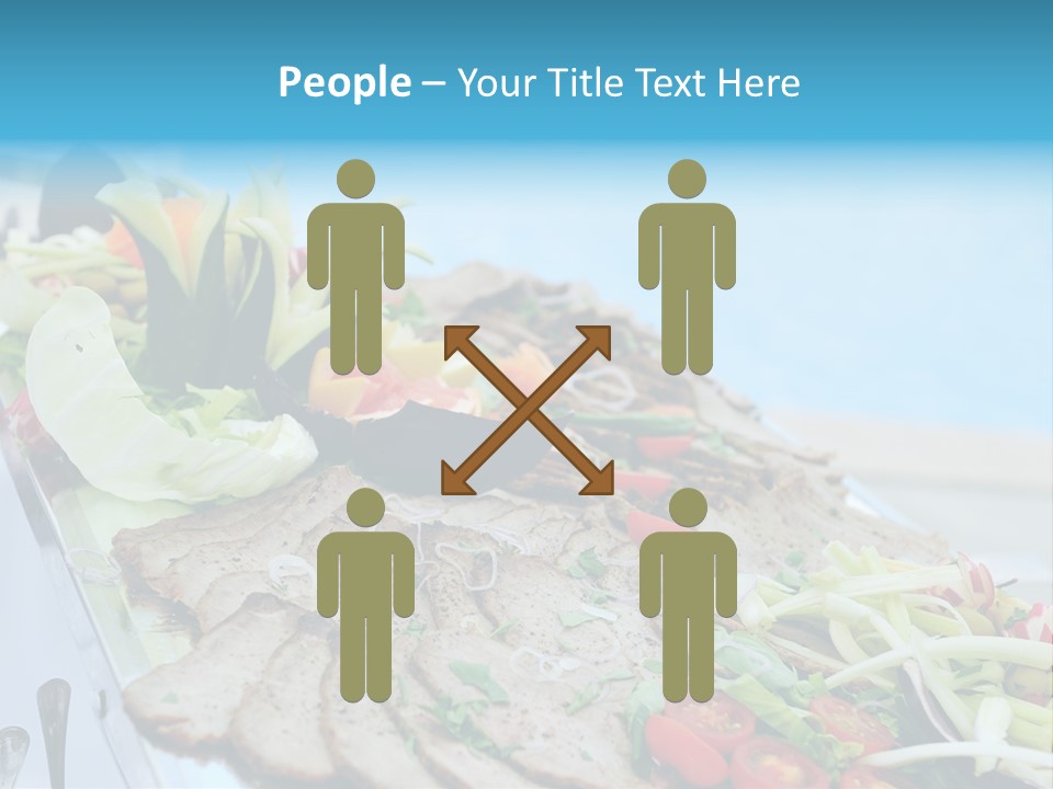 White Dining Meat PowerPoint Template