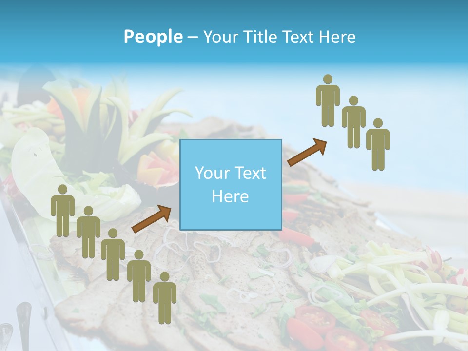 White Dining Meat PowerPoint Template