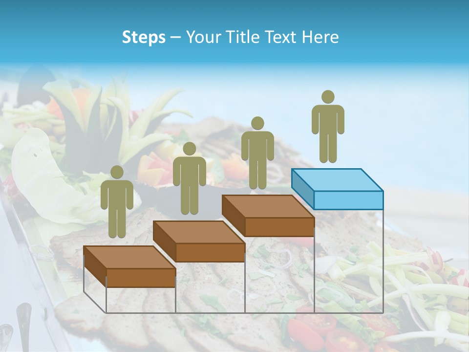 White Dining Meat PowerPoint Template