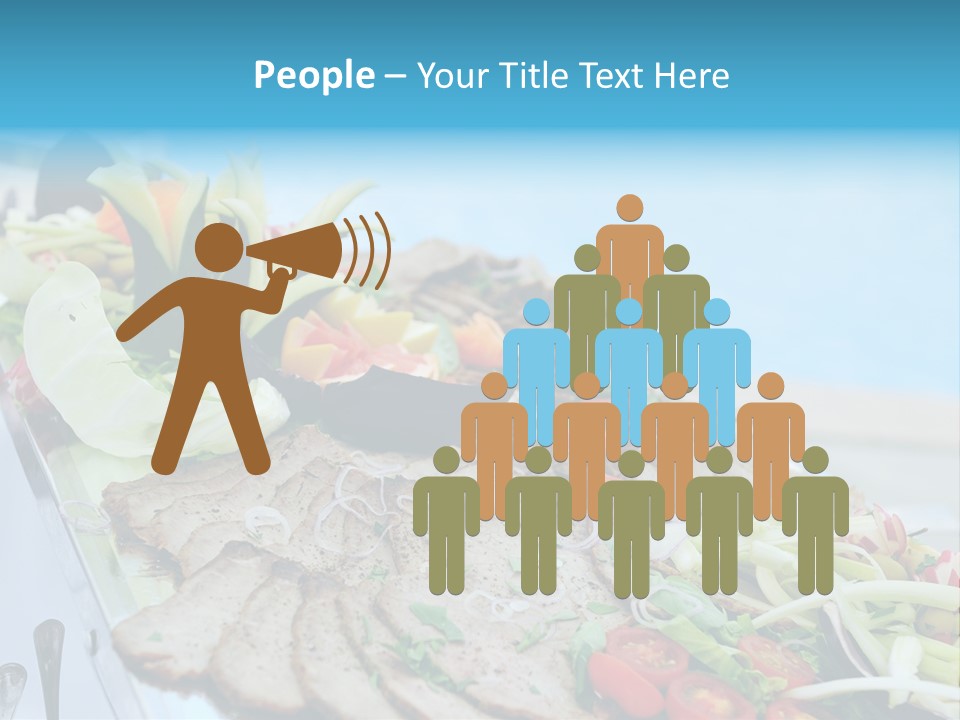 White Dining Meat PowerPoint Template