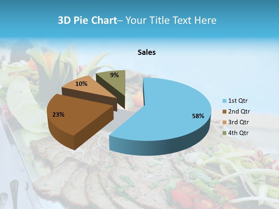 White Dining Meat PowerPoint Template