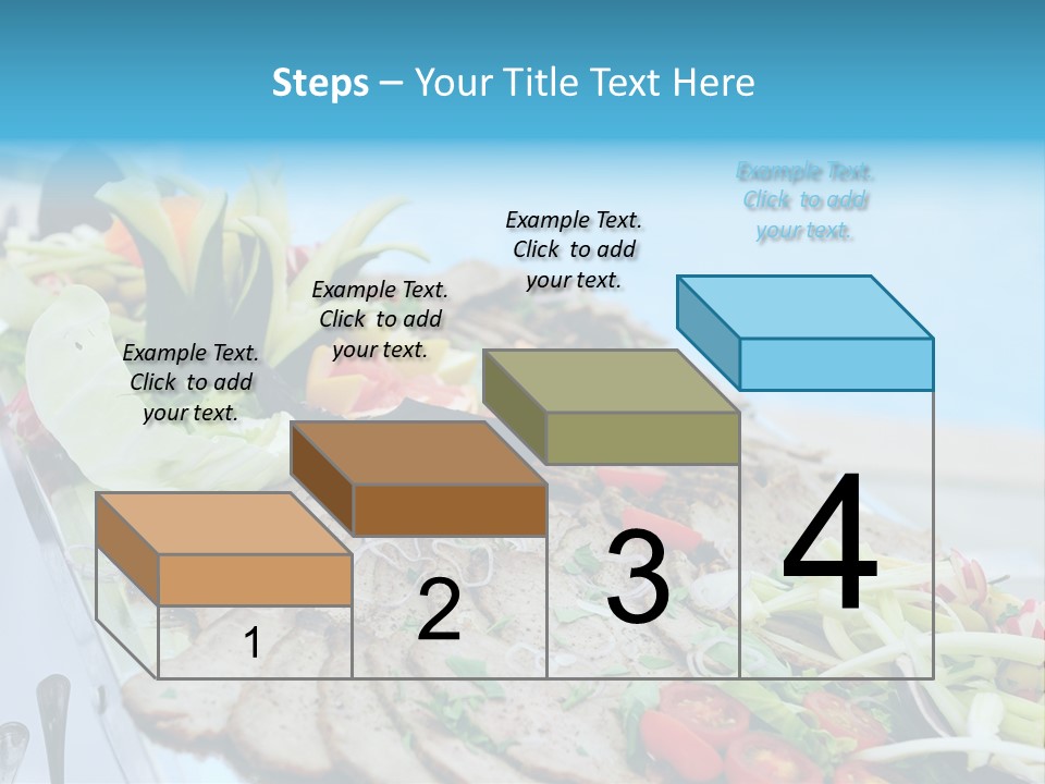 White Dining Meat PowerPoint Template