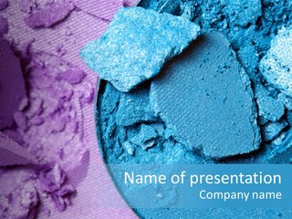 A Blue Bowl Filled With Blue Powder On Top Of A Purple Background PowerPoint Template