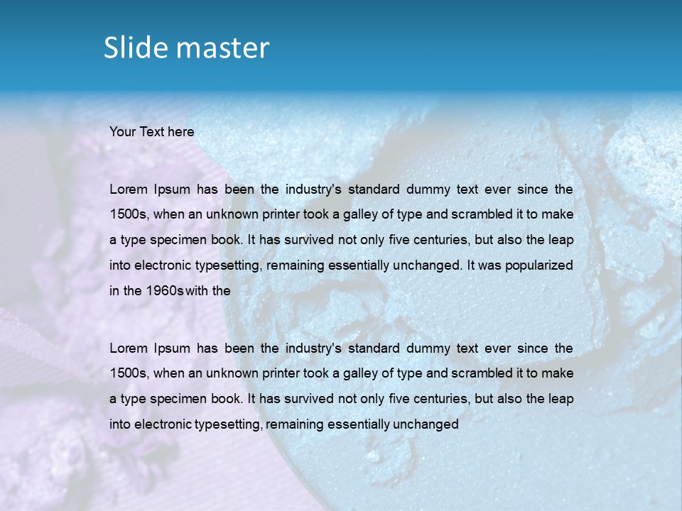 A Blue Bowl Filled With Blue Powder On Top Of A Purple Background PowerPoint Template