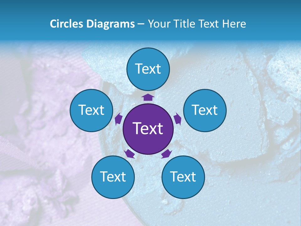 A Blue Bowl Filled With Blue Powder On Top Of A Purple Background PowerPoint Template