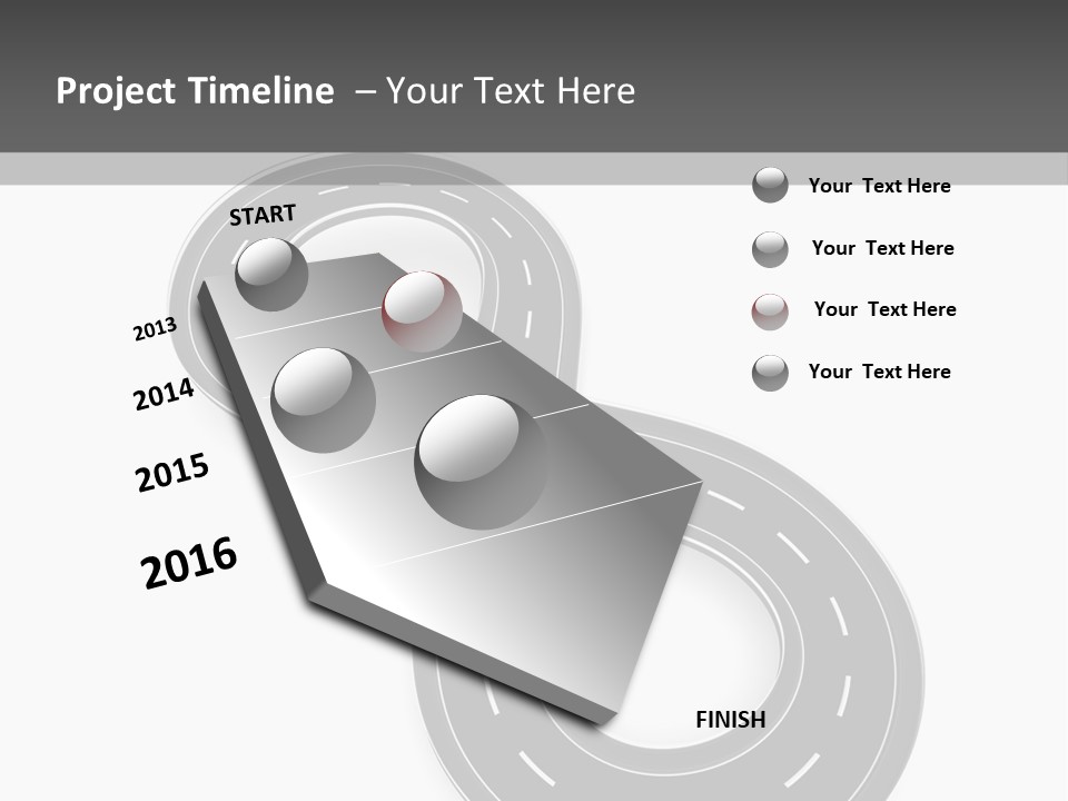 Illustration Bend Bridge PowerPoint Template