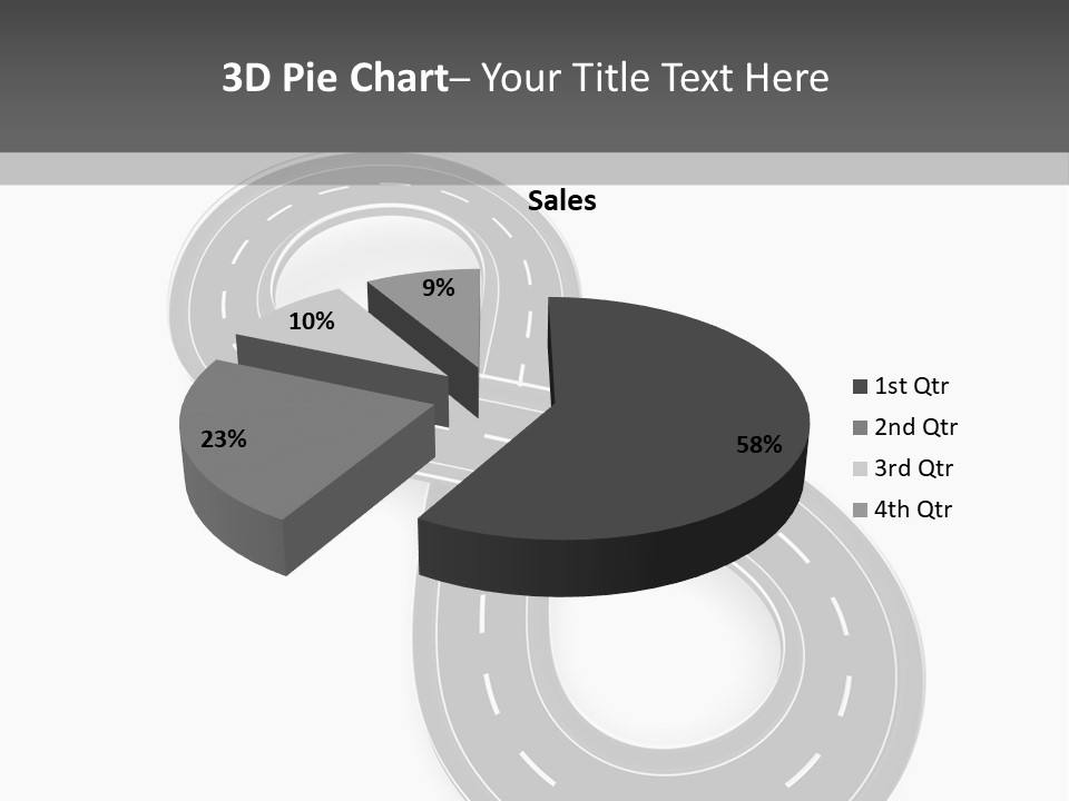 Illustration Bend Bridge PowerPoint Template
