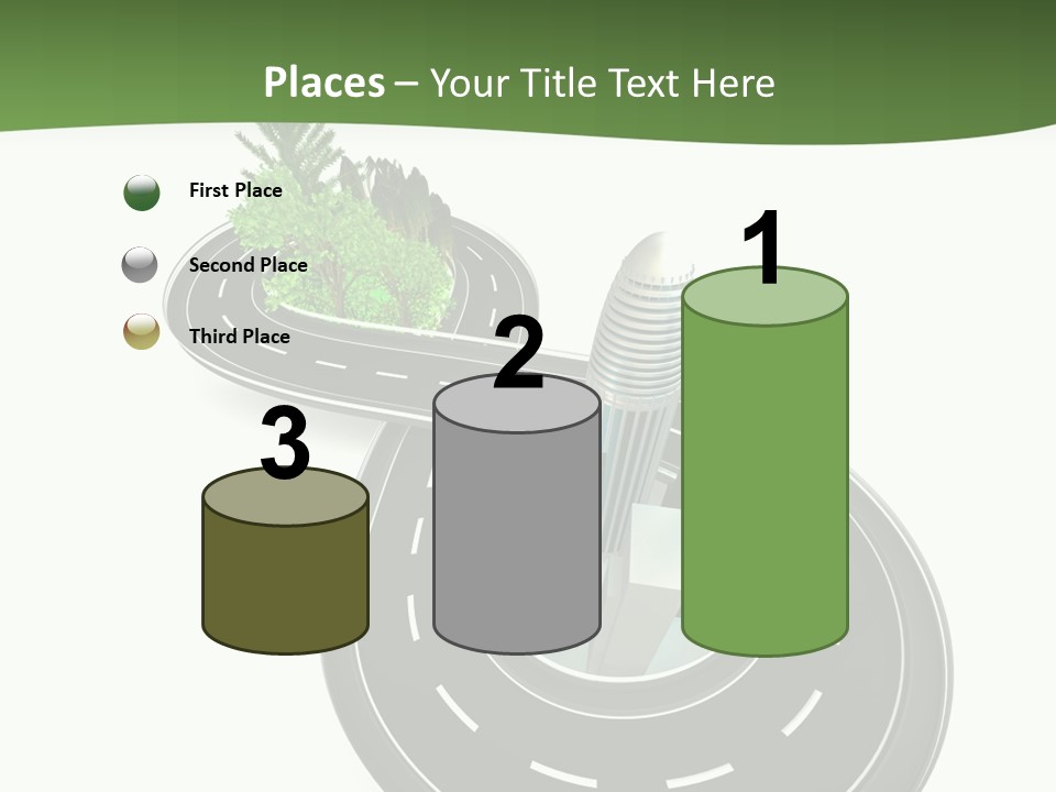 A Road With A Green Plant On Top Of It PowerPoint Template