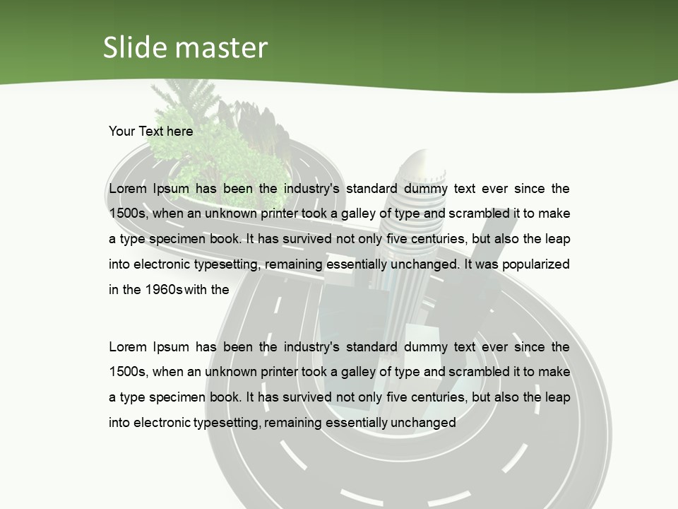 A Road With A Green Plant On Top Of It PowerPoint Template