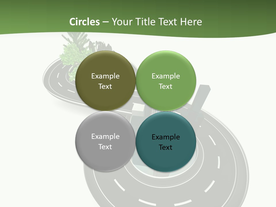 A Road With A Green Plant On Top Of It PowerPoint Template