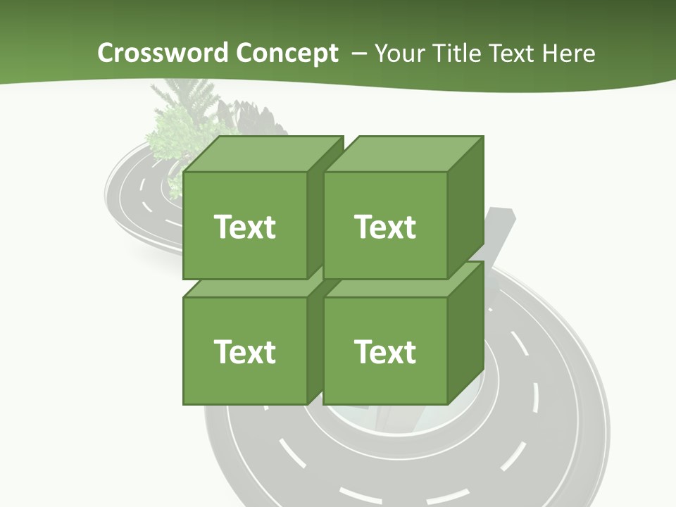 A Road With A Green Plant On Top Of It PowerPoint Template