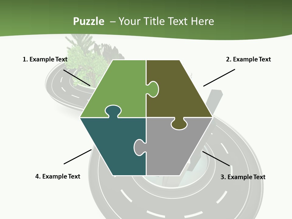 A Road With A Green Plant On Top Of It PowerPoint Template