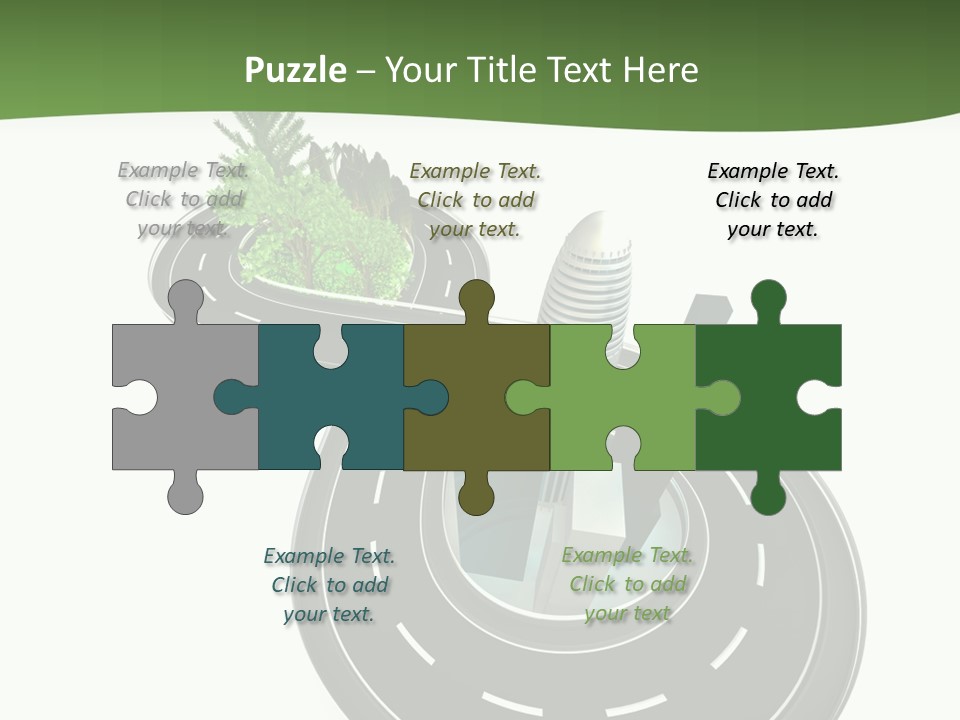 A Road With A Green Plant On Top Of It PowerPoint Template