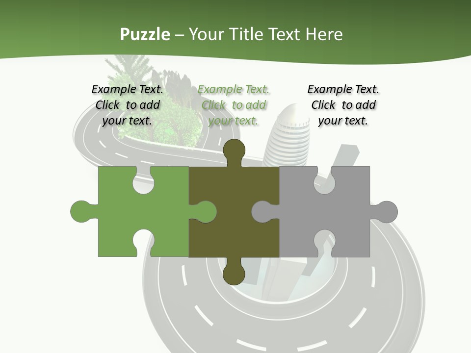 A Road With A Green Plant On Top Of It PowerPoint Template