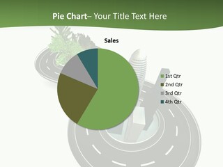 A Road With A Green Plant On Top Of It PowerPoint Template