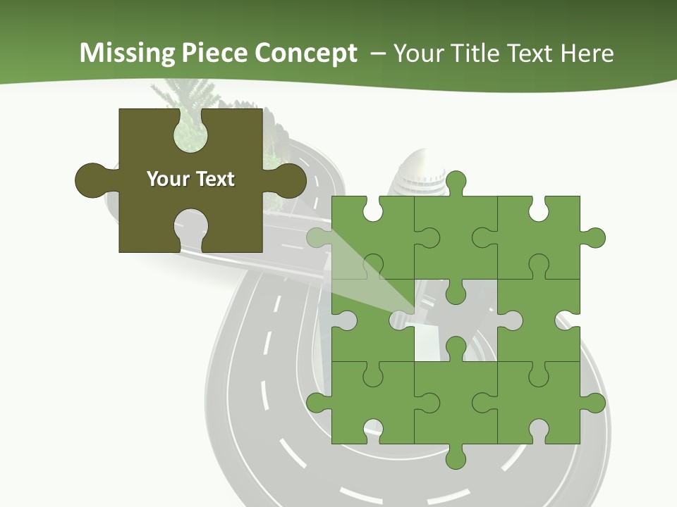 A Road With A Green Plant On Top Of It PowerPoint Template