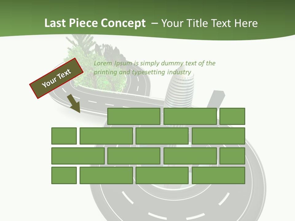 A Road With A Green Plant On Top Of It PowerPoint Template