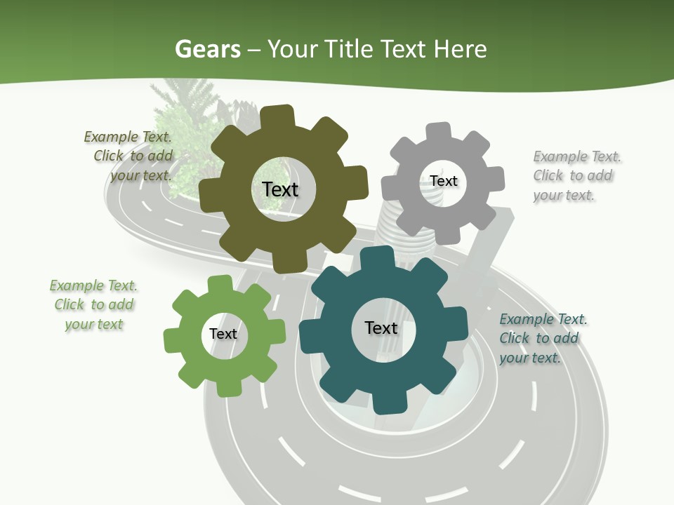 A Road With A Green Plant On Top Of It PowerPoint Template