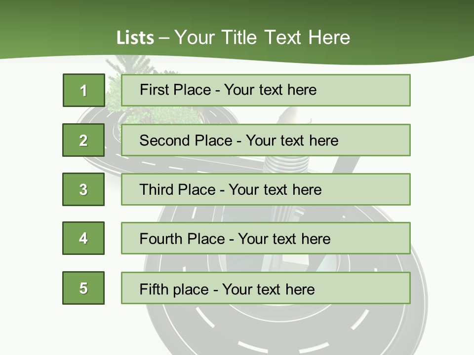 A Road With A Green Plant On Top Of It PowerPoint Template