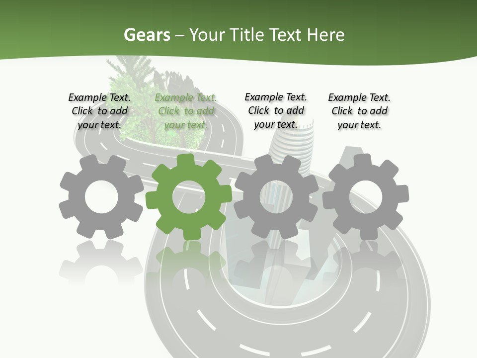 A Road With A Green Plant On Top Of It PowerPoint Template