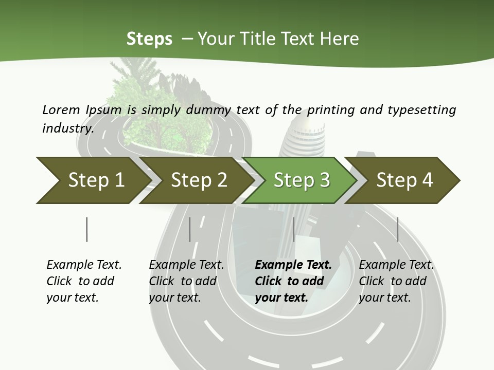 A Road With A Green Plant On Top Of It PowerPoint Template