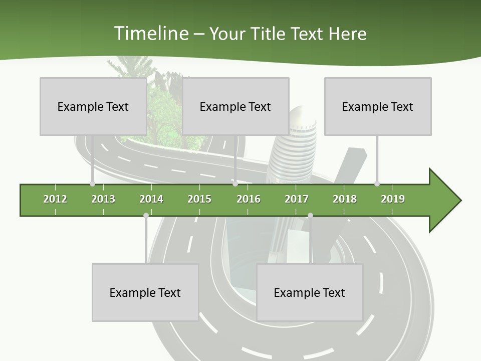 A Road With A Green Plant On Top Of It PowerPoint Template