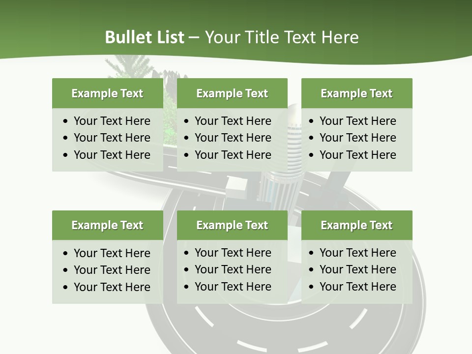 A Road With A Green Plant On Top Of It PowerPoint Template