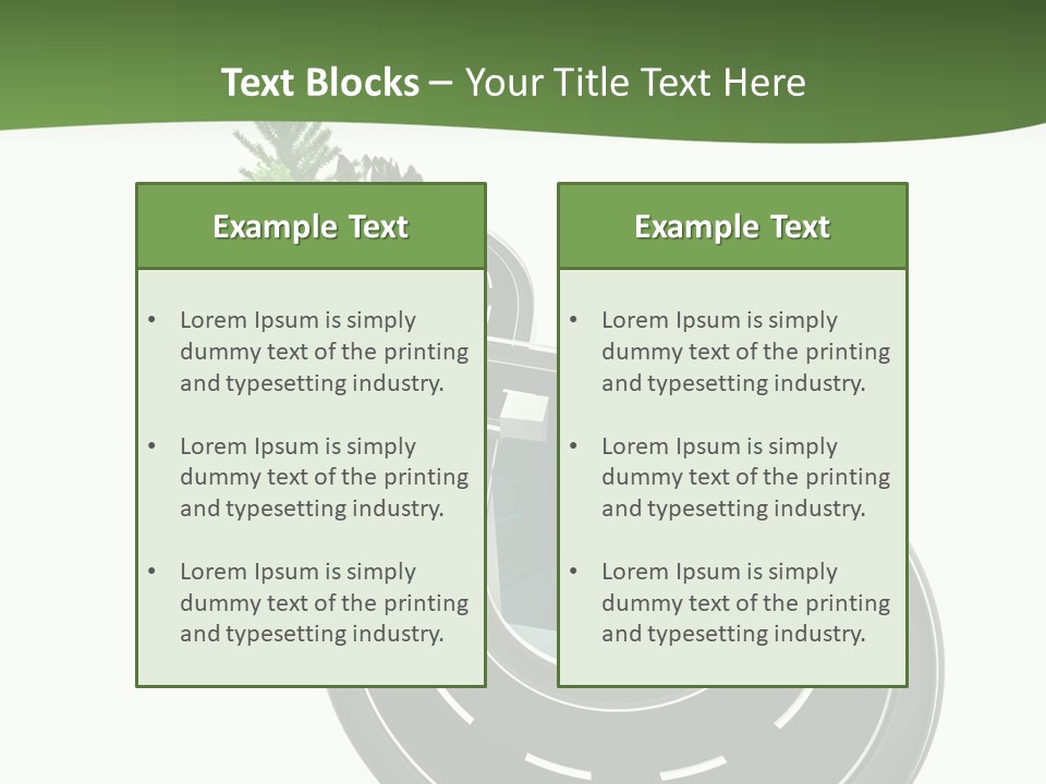 A Road With A Green Plant On Top Of It PowerPoint Template