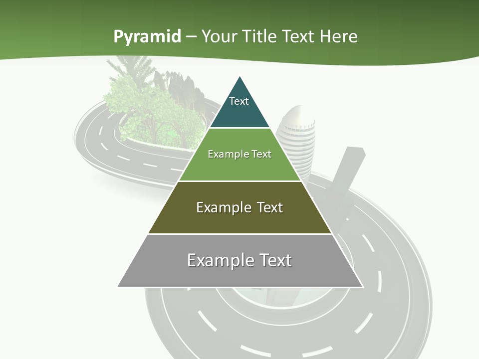 A Road With A Green Plant On Top Of It PowerPoint Template