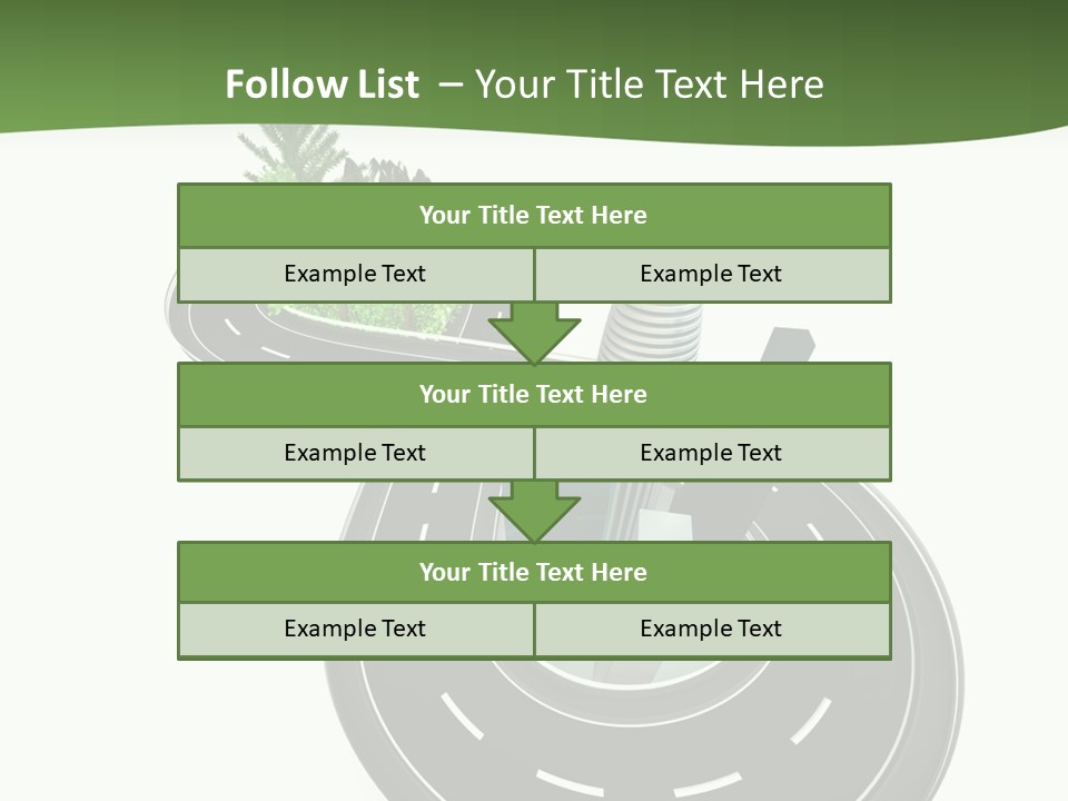 A Road With A Green Plant On Top Of It PowerPoint Template