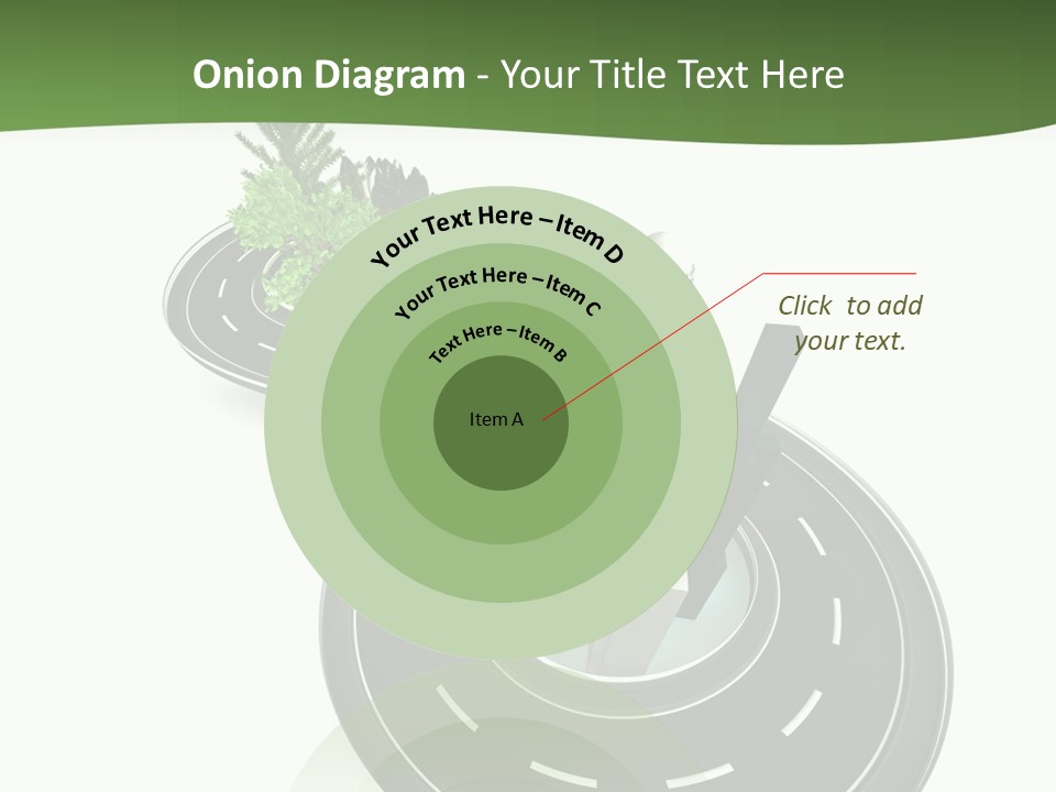 A Road With A Green Plant On Top Of It PowerPoint Template