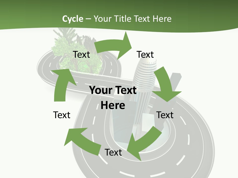 A Road With A Green Plant On Top Of It PowerPoint Template