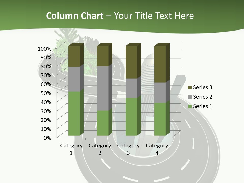 A Road With A Green Plant On Top Of It PowerPoint Template