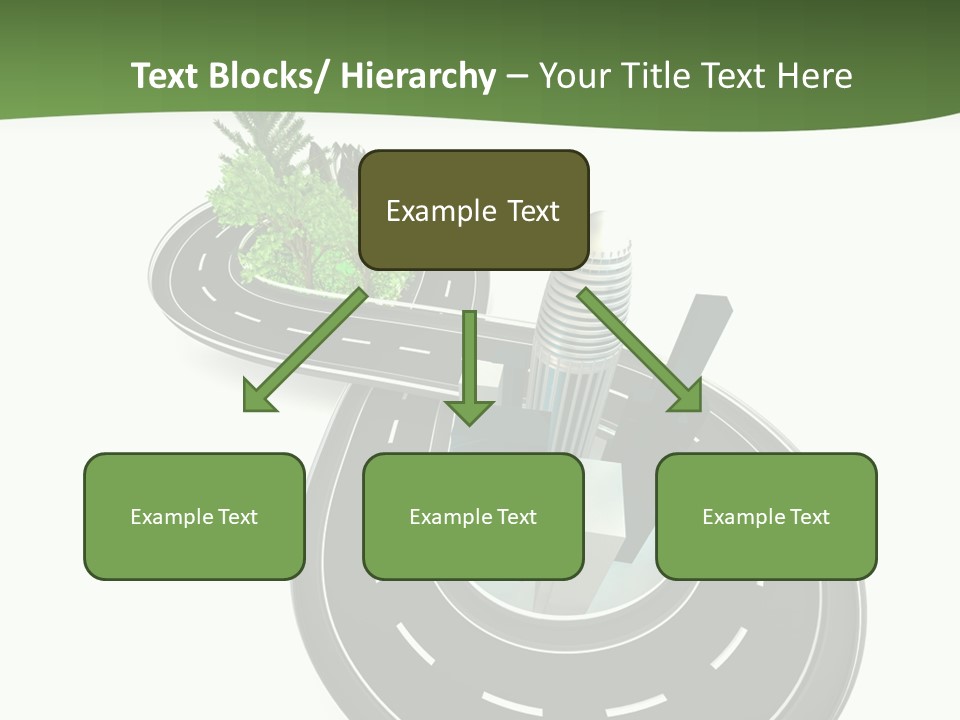 A Road With A Green Plant On Top Of It PowerPoint Template